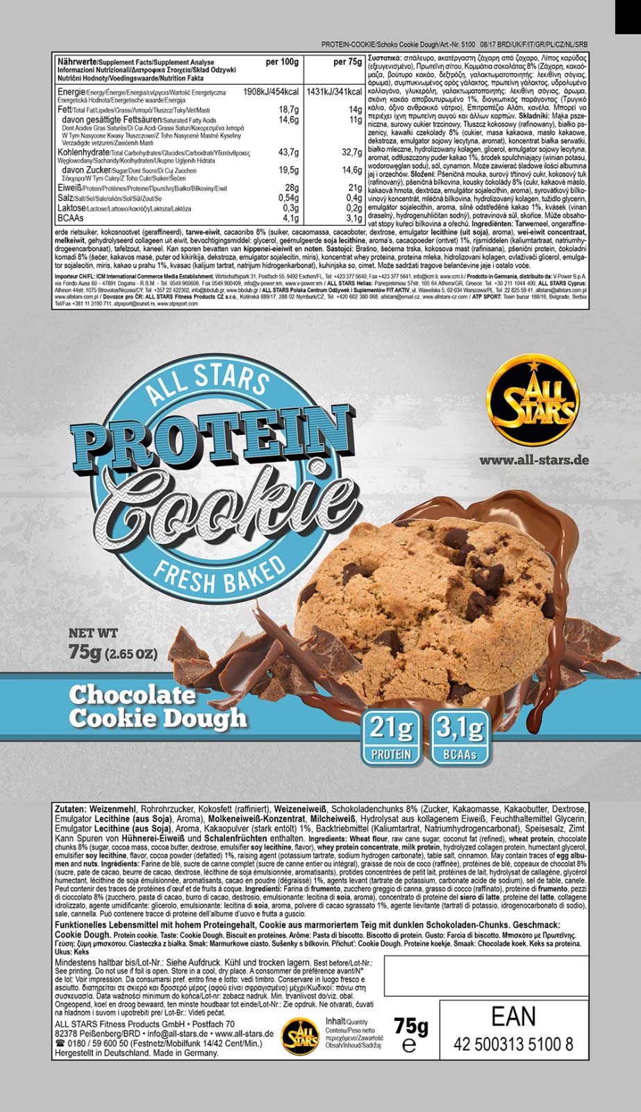 All Stars Protein Cookie - Chocolate Cookie Dough