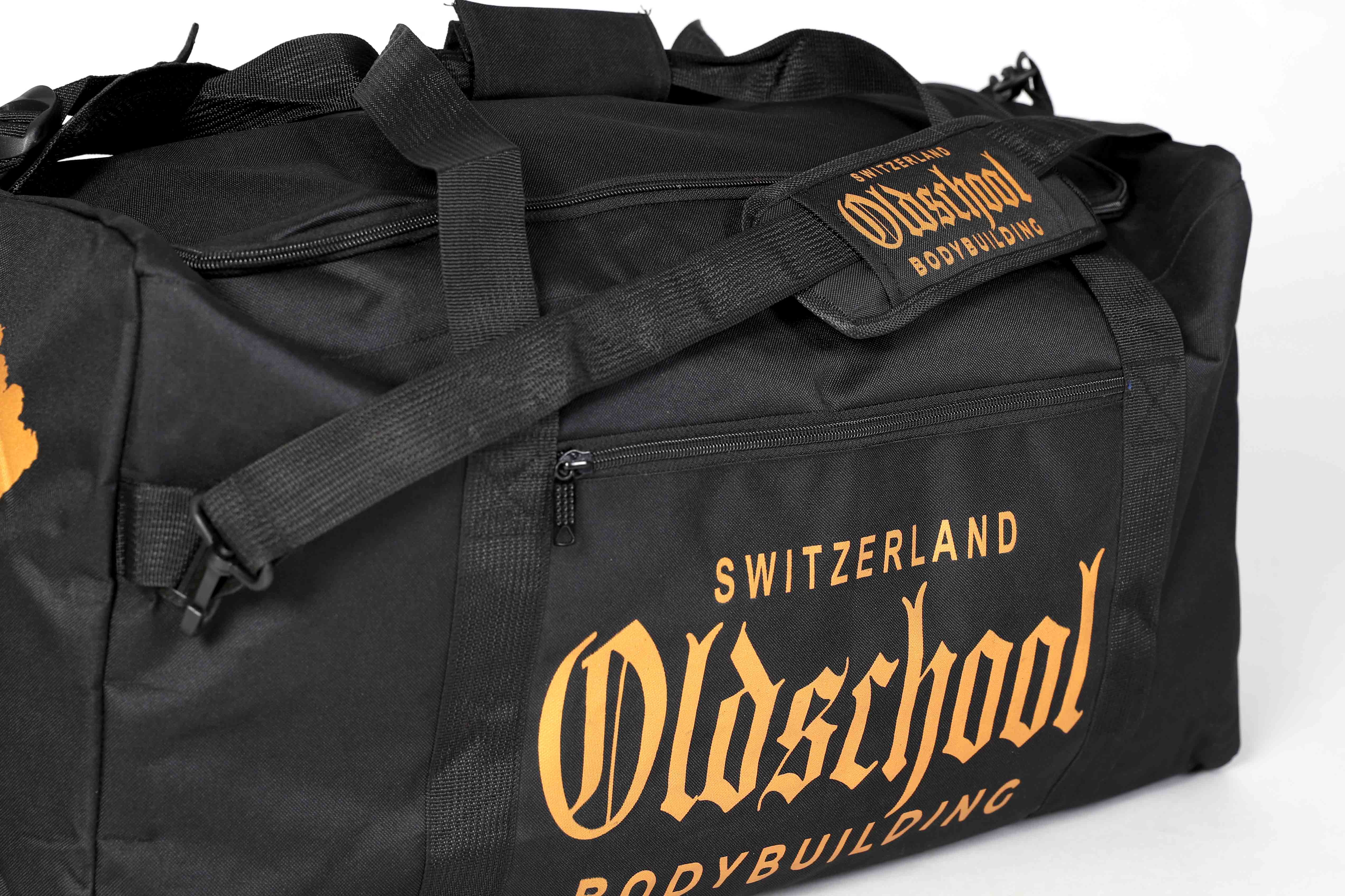 Oldschool Bodybuilding Switzerland BIG Gym Bag Schwarz/Gold