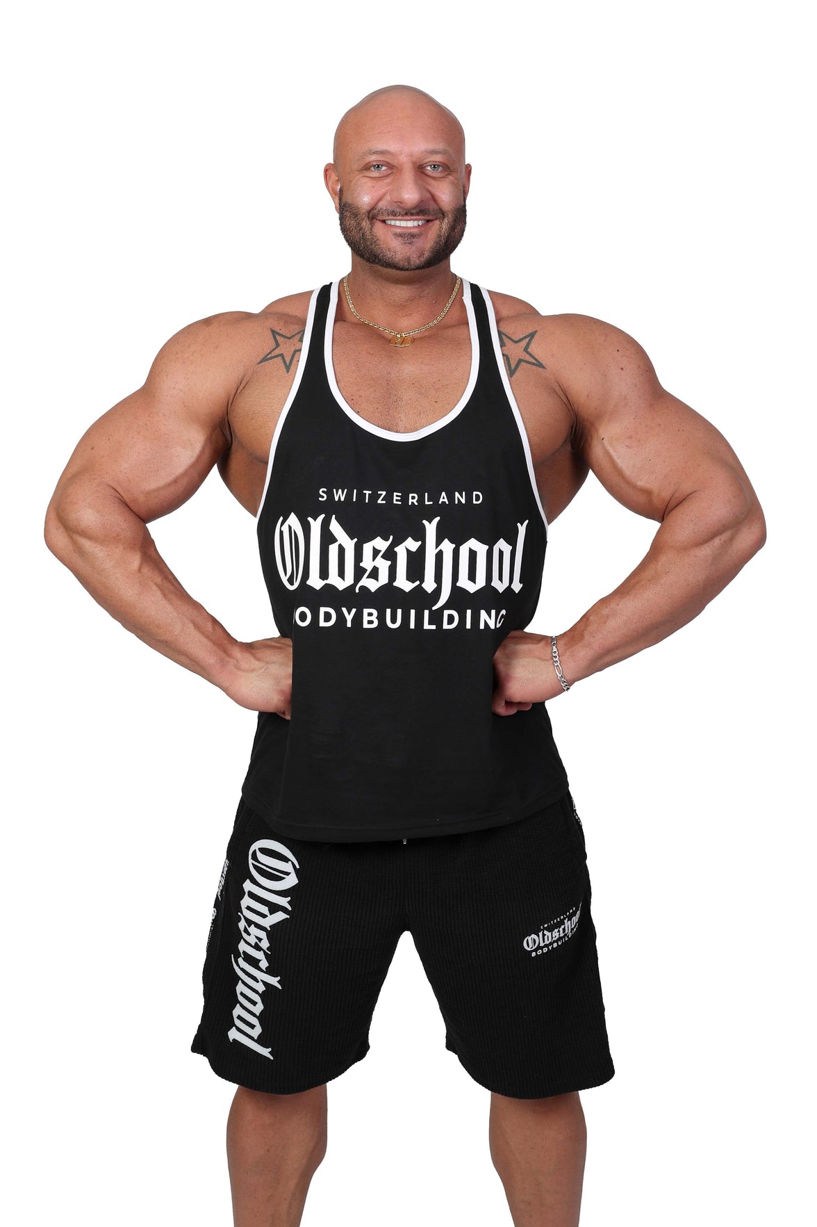 Oldschool Bodybuilding Switzerland Classic Tank Top - Schwarz/Weiss