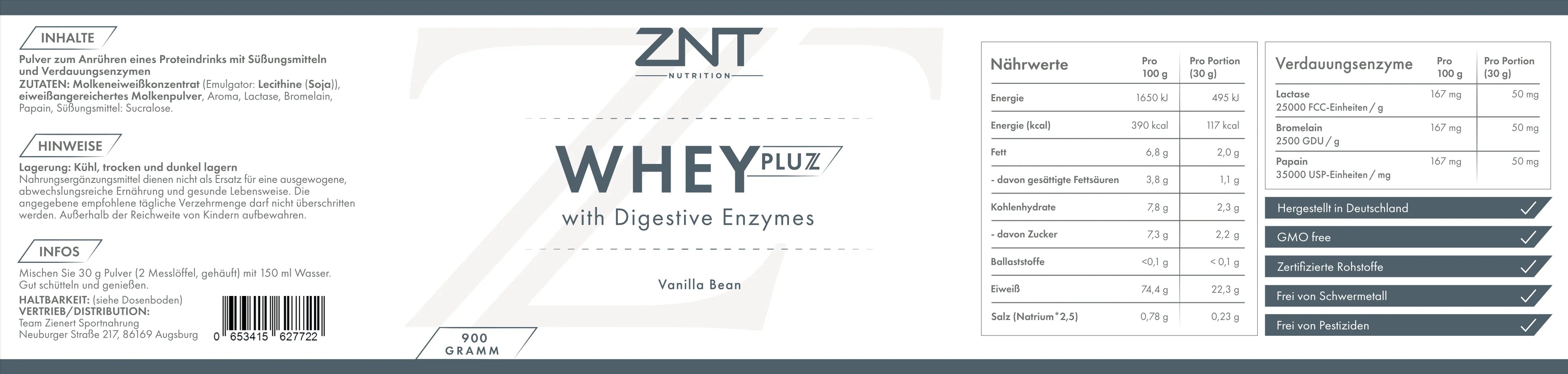 ZNT Nutrition Whey Pluz 900g