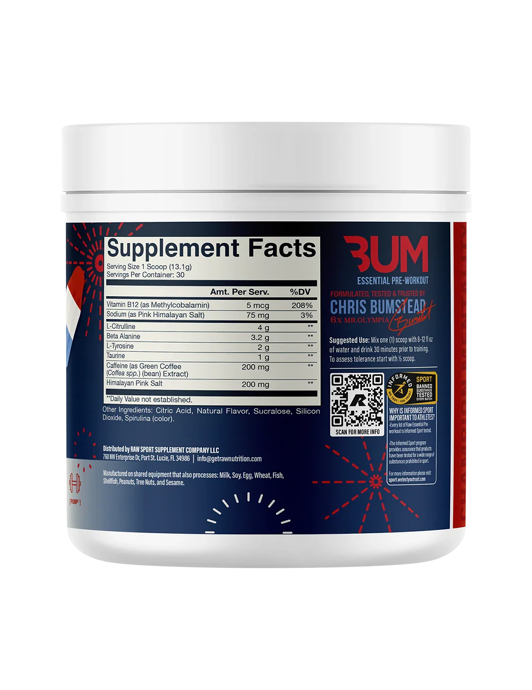 CBUM Essential Pre-Workout - Red White N Bum