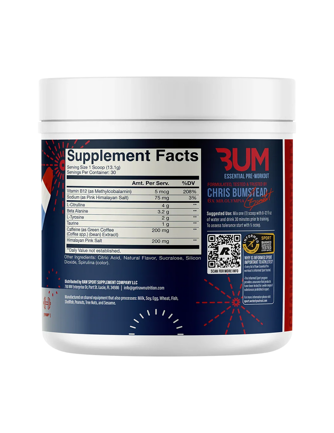 CBUM Essential Pre-Workout - Red White N Bum