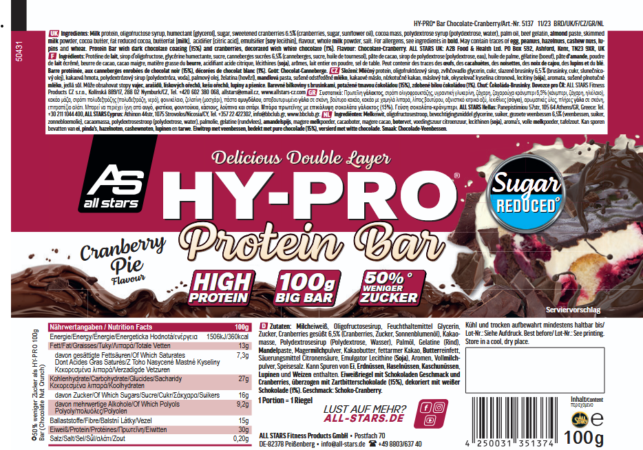 All Stars HY-PRO Bar - 100g