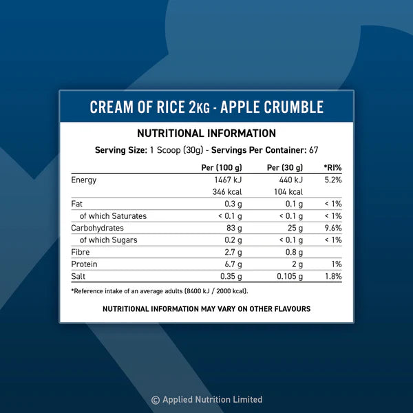 Applied Nutrition Cream of Rice - Golden Syrup
