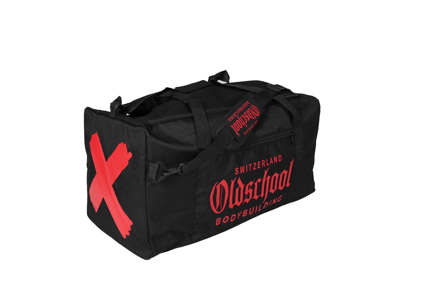 Oldschool Bodybuilding Switzerland BIG Gym Bag Schwarz/Rot