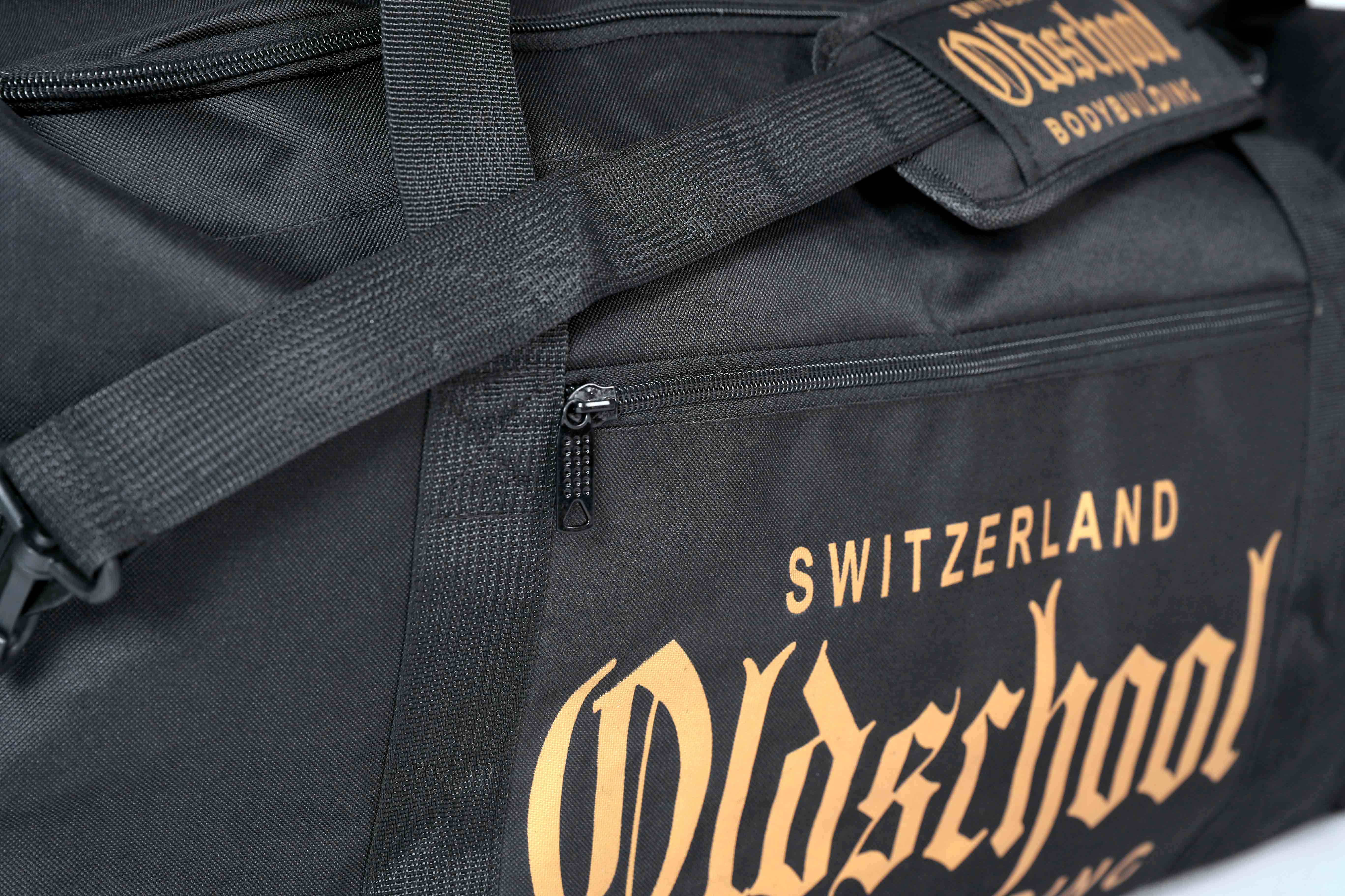 Oldschool Bodybuilding Switzerland BIG Gym Bag Schwarz/Gold