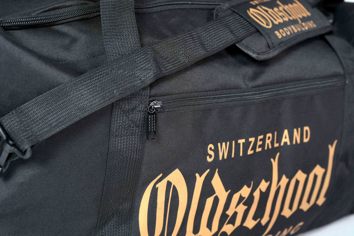Oldschool Bodybuilding Switzerland BIG Gym Bag Schwarz/Gold