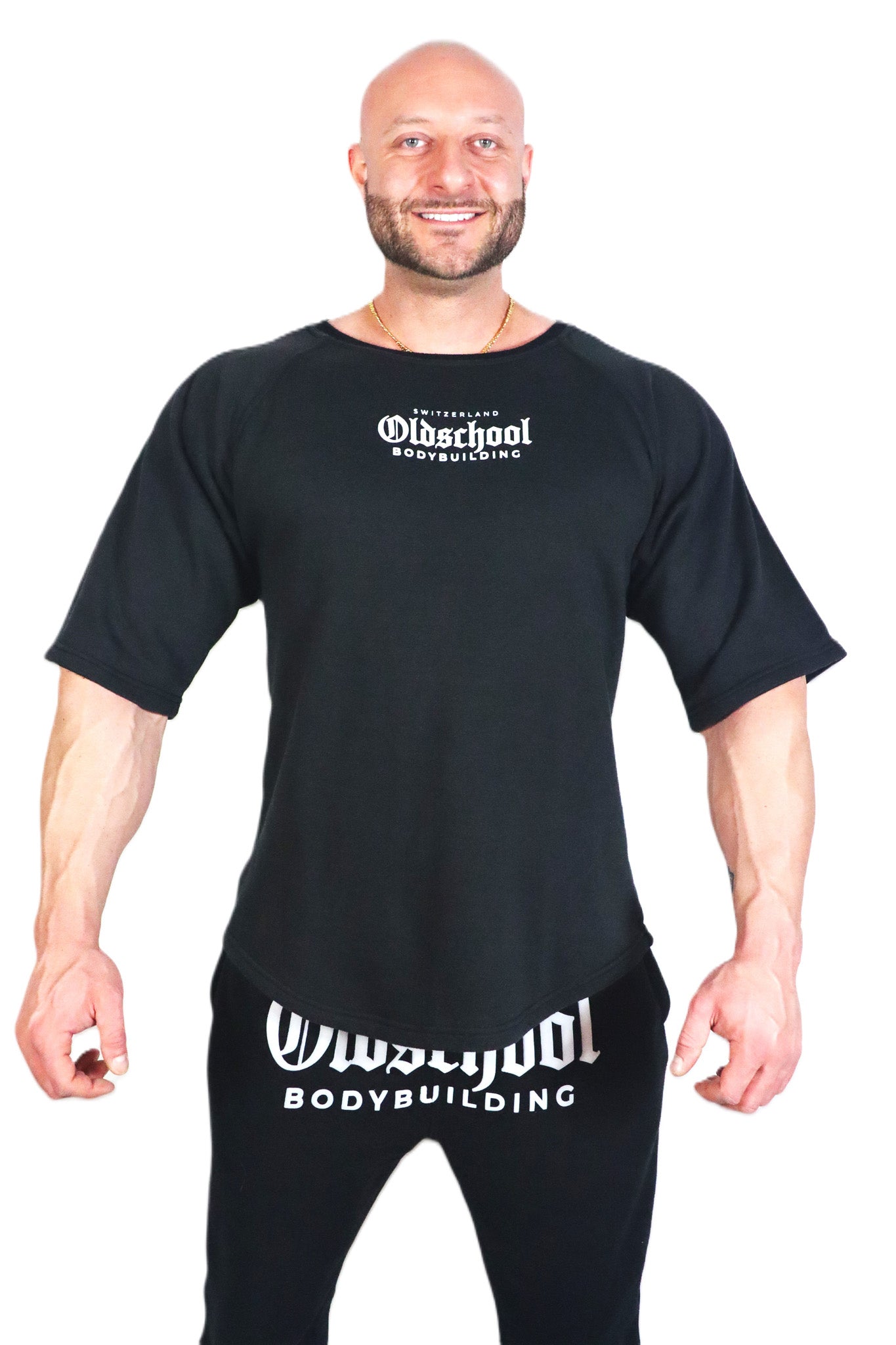 Oldschool Bodybuilding Switzerland Classic Oversized Shirt - Schwarz
