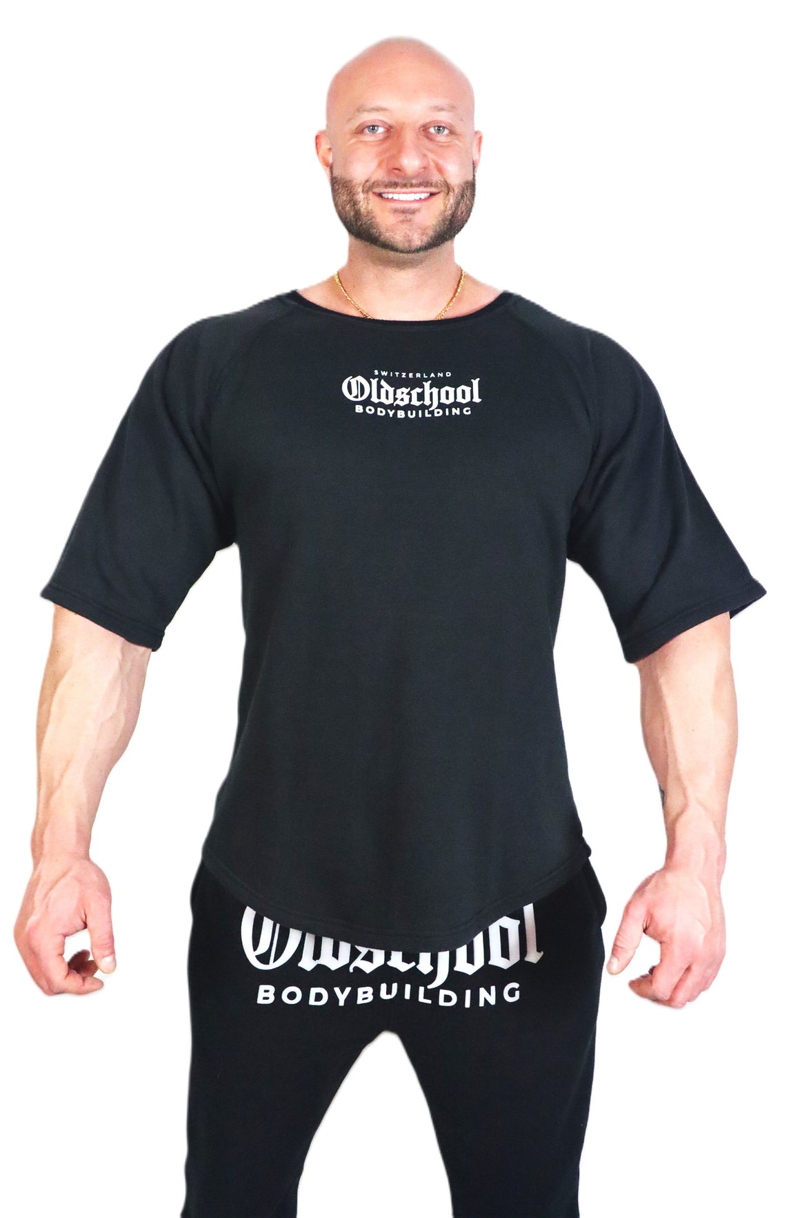 Oldschool Bodybuilding Switzerland Classic Oversized Shirt - Schwarz