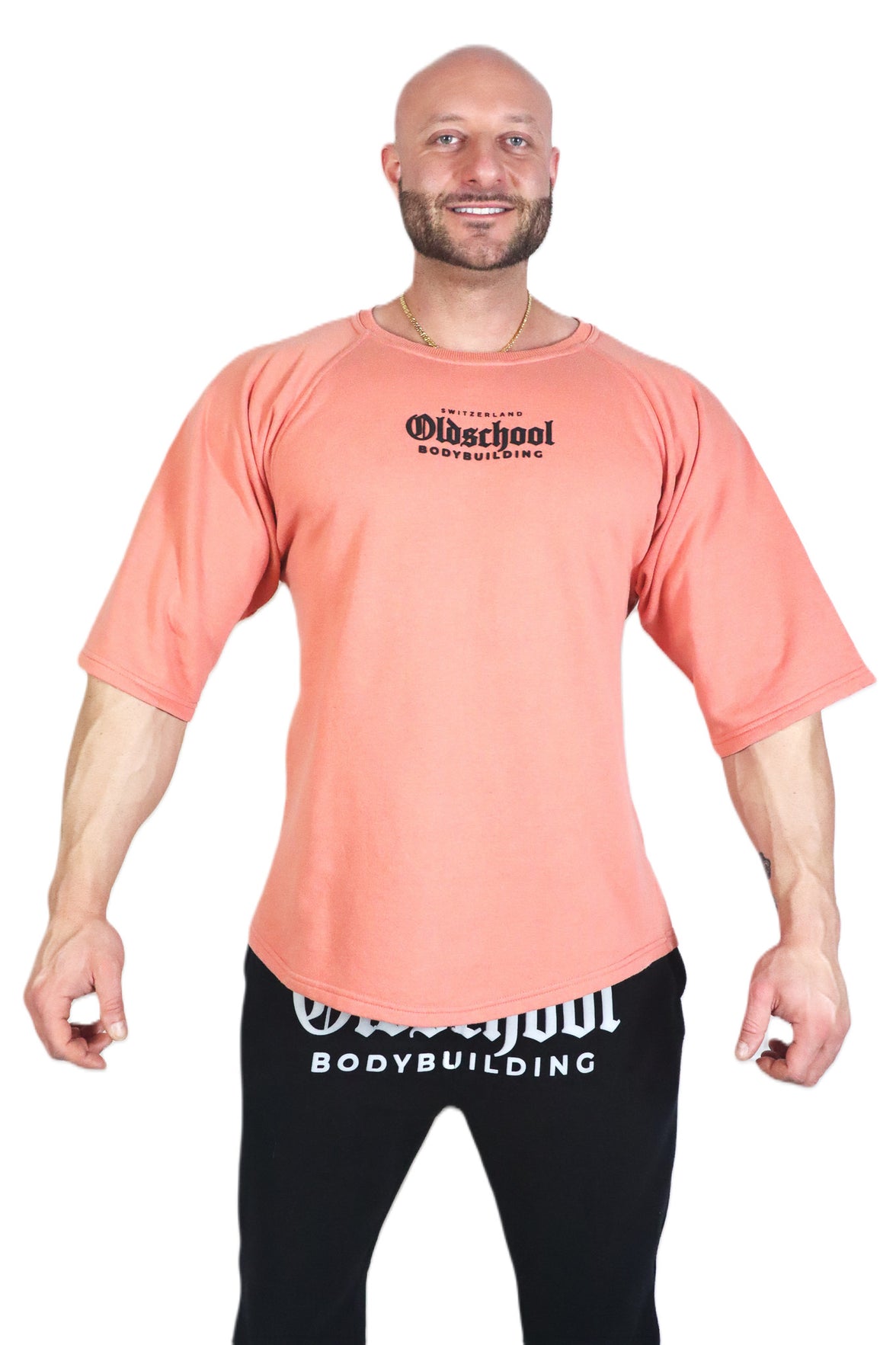 Oldschool Bodybuilding Switzerland Classic Oversized Shirt - Salmon