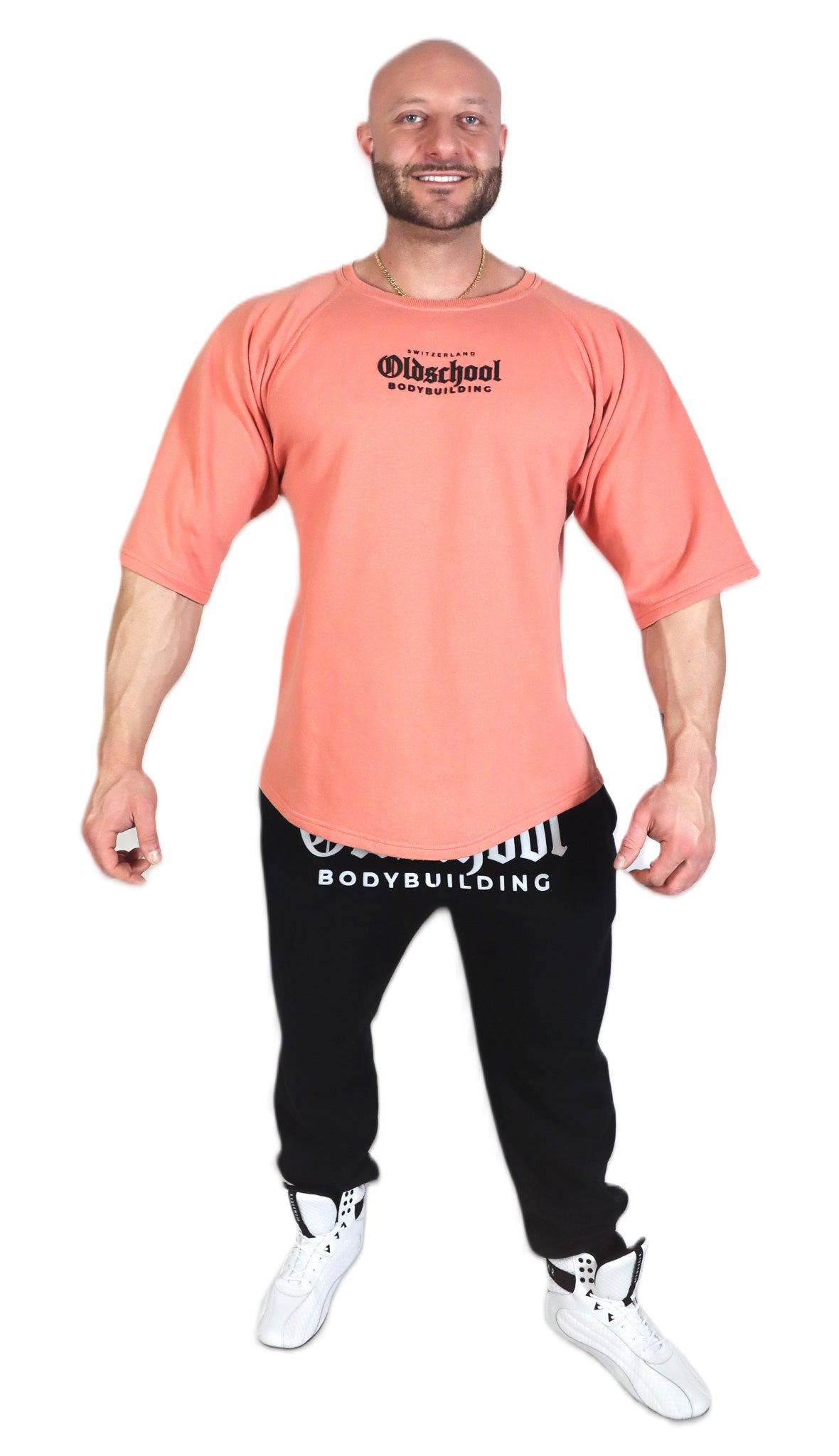 Oldschool Bodybuilding Switzerland Classic Oversized Shirt - Salmon