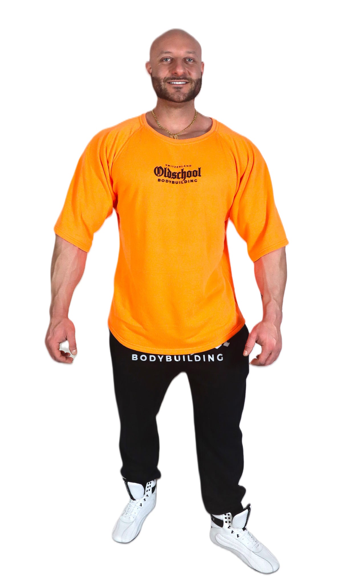 Oldschool Bodybuilding Switzerland Classic Oversized Shirt - Neon Orange