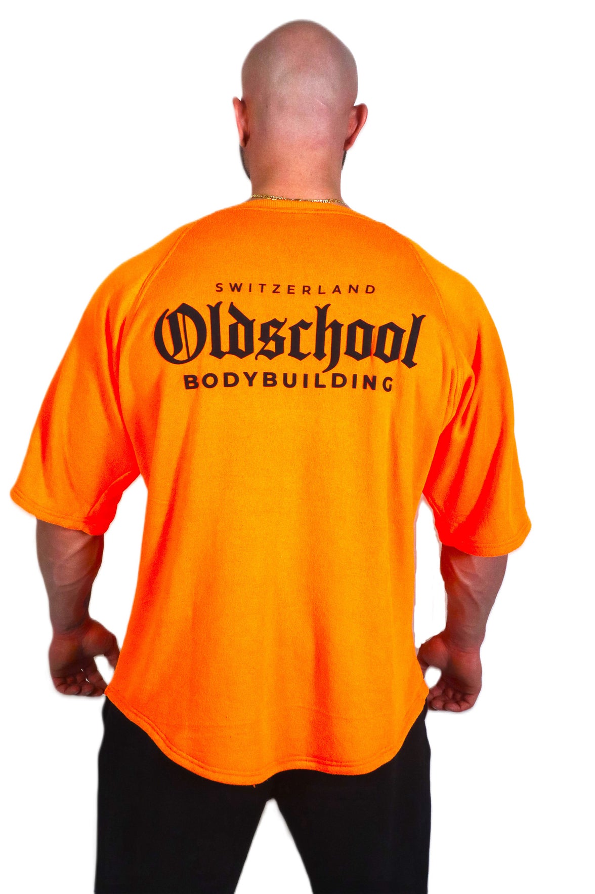 Oldschool Bodybuilding Switzerland Classic Oversized Shirt - Neon Orange