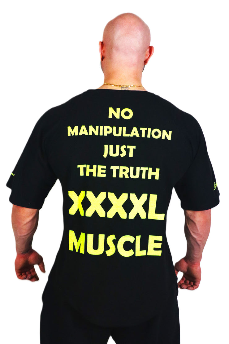 Oldschool Bodybuilding Switzerland  XXXXL Limited Edition Shirt - Schwarz/Neon Gelb