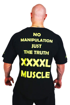 Oldschool Bodybuilding Switzerland  XXXXL Limited Edition Shirt - Schwarz/Neon Gelb