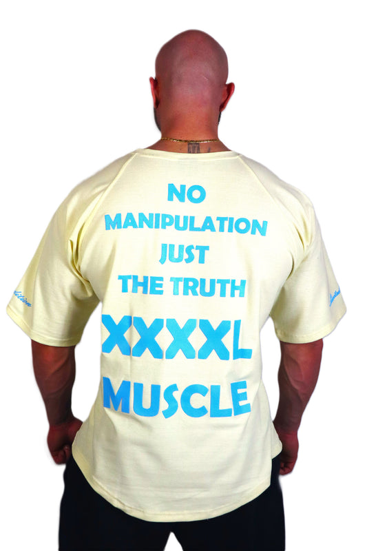 Oldschool Bodybuilding Switzerland  XXXXL Limited Edition Shirt - Vanille/Hellblau