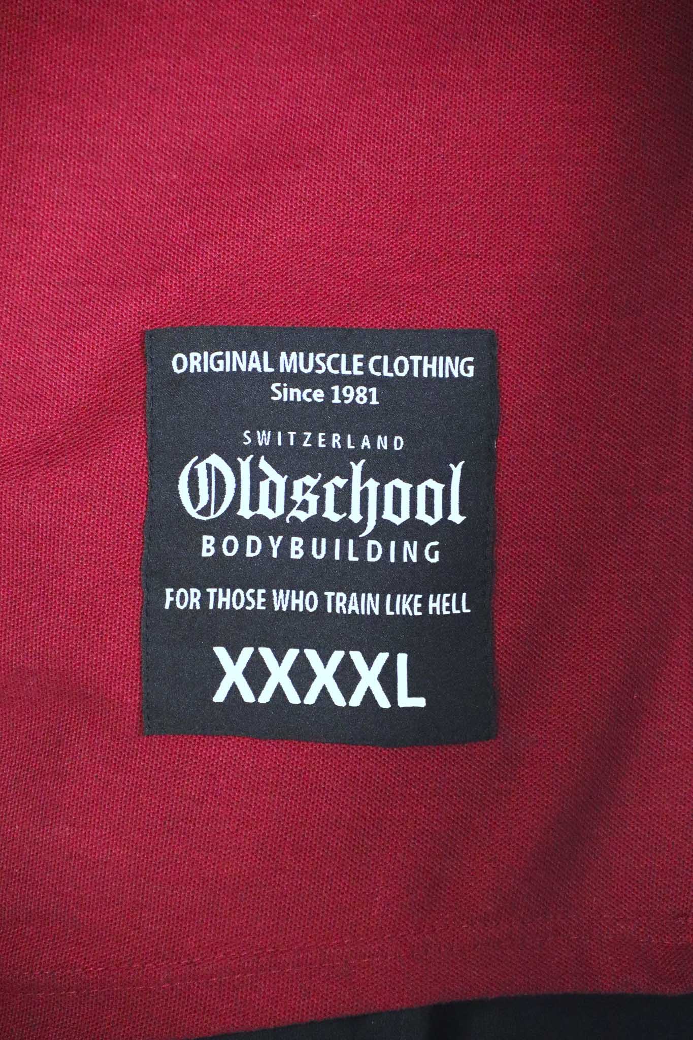 Oldschool Bodybuilding Switzerland  XXXXL Limited Edition Shirt - Bordeaux/Gold