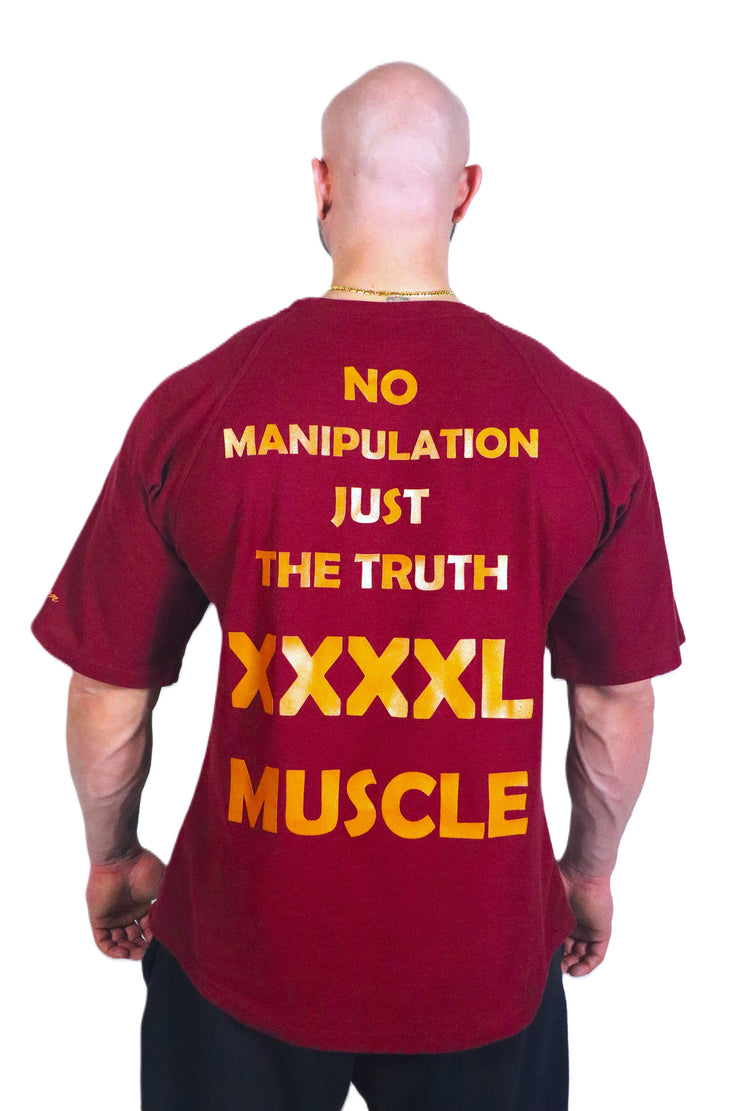 Oldschool Bodybuilding Switzerland  XXXXL Limited Edition Shirt - Bordeaux/Gold