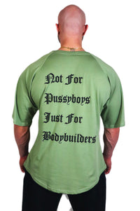 Oldschool Bodybuilding Switzerland Not for P***y Boys Oversized Shirt - Grün/Schwarz