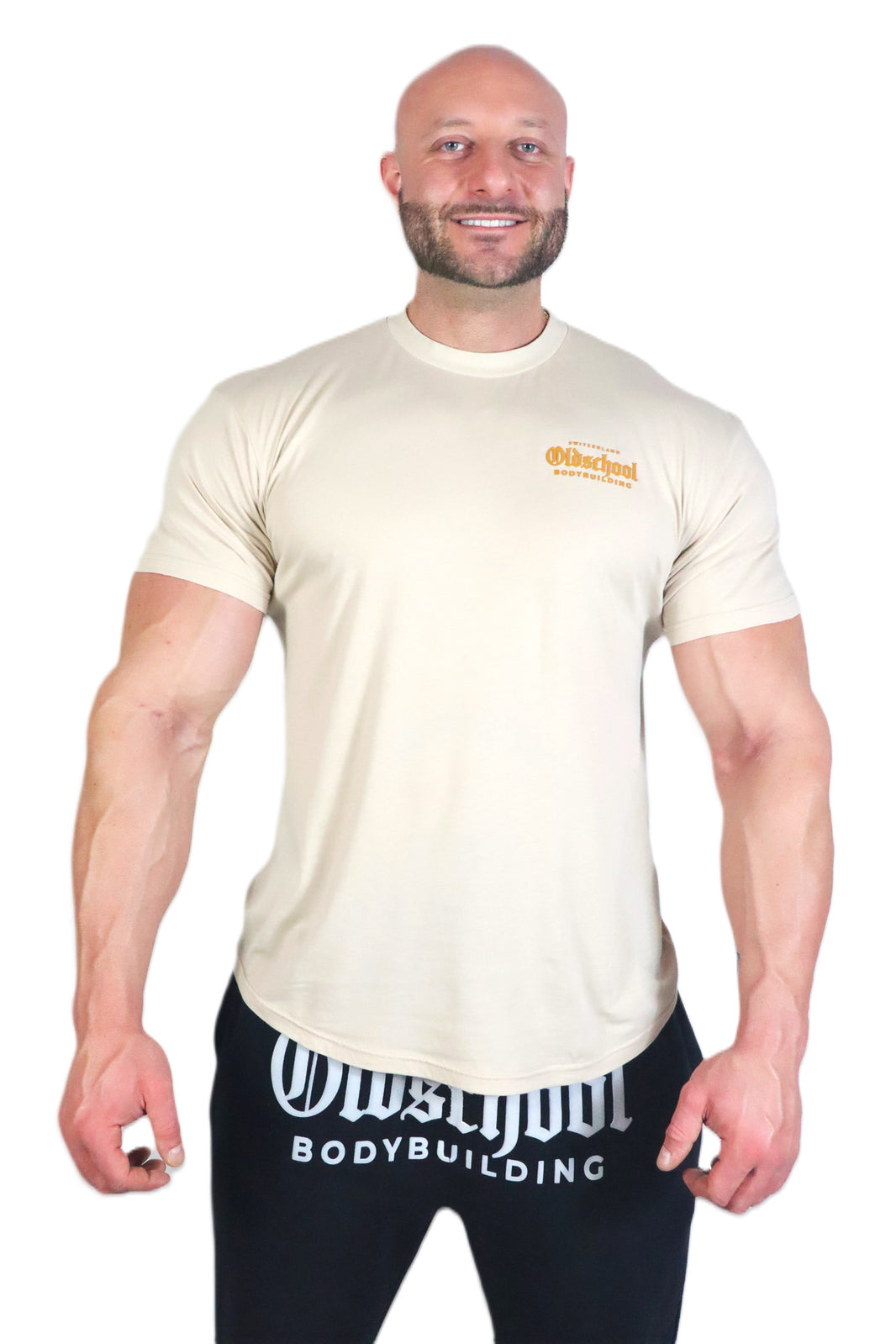 Oldschool Bodybuilding Switzerland Not For Pussyboys T-Shirt - Beige