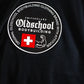 Oldschool Bodybuilding Switzerland Legacy Badges Zipped Hoodie - Schwarz/Blau