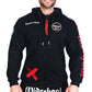 Oldschool Bodybuilding Switzerland Legacy Badges Zipped Hoodie - Schwarz/Rot