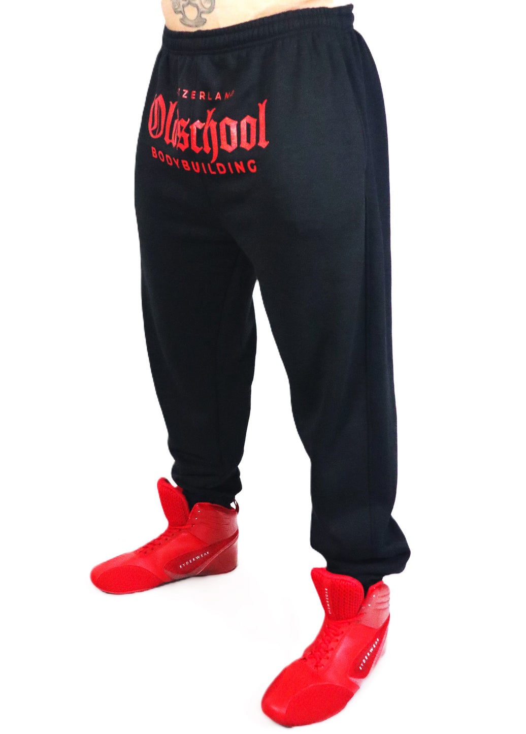 Oldschool Bodybuilding Switzerland Signature Pants - Schwarz/Rot