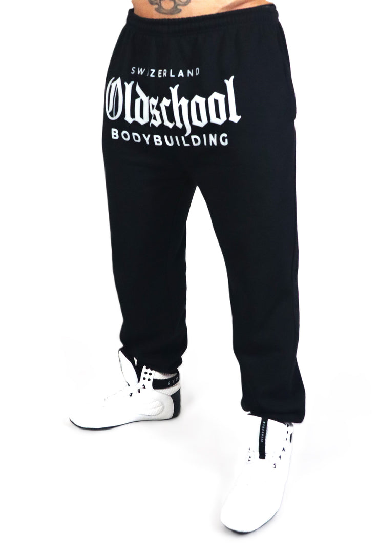 Oldschool Bodybuilding Switzerland Signature Pants - Schwarz/Weiss