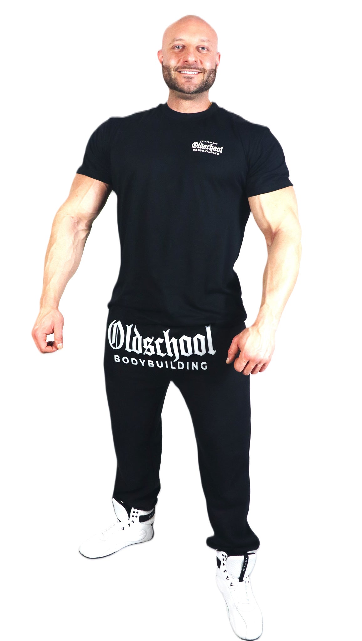 Oldschool Bodybuilding Switzerland Signature Pants - Schwarz/Weiss