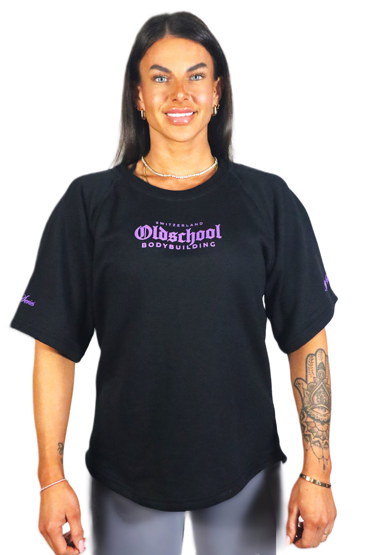 Oldschool Bodybuilding Switzerland Infinity Series Classic Oversized Shirt - Schwarz/Lila