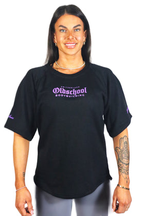 Oldschool Bodybuilding Switzerland Infinity Series Classic Oversized Shirt - Schwarz/Lila