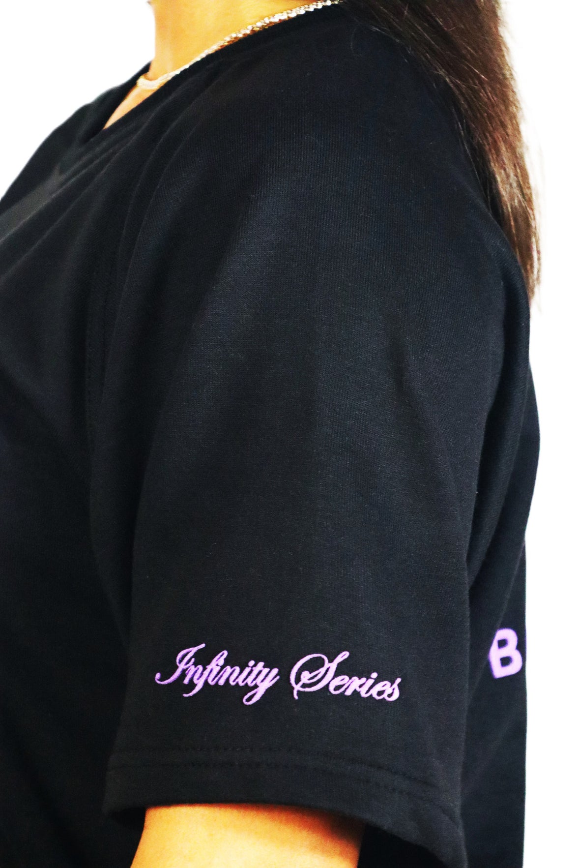Oldschool Bodybuilding Switzerland Infinity Series Classic Oversized Shirt - Schwarz/Lila