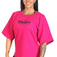 Oldschool Bodybuilding Switzerland Classic Oversized Shirt - Pink/Schwarz