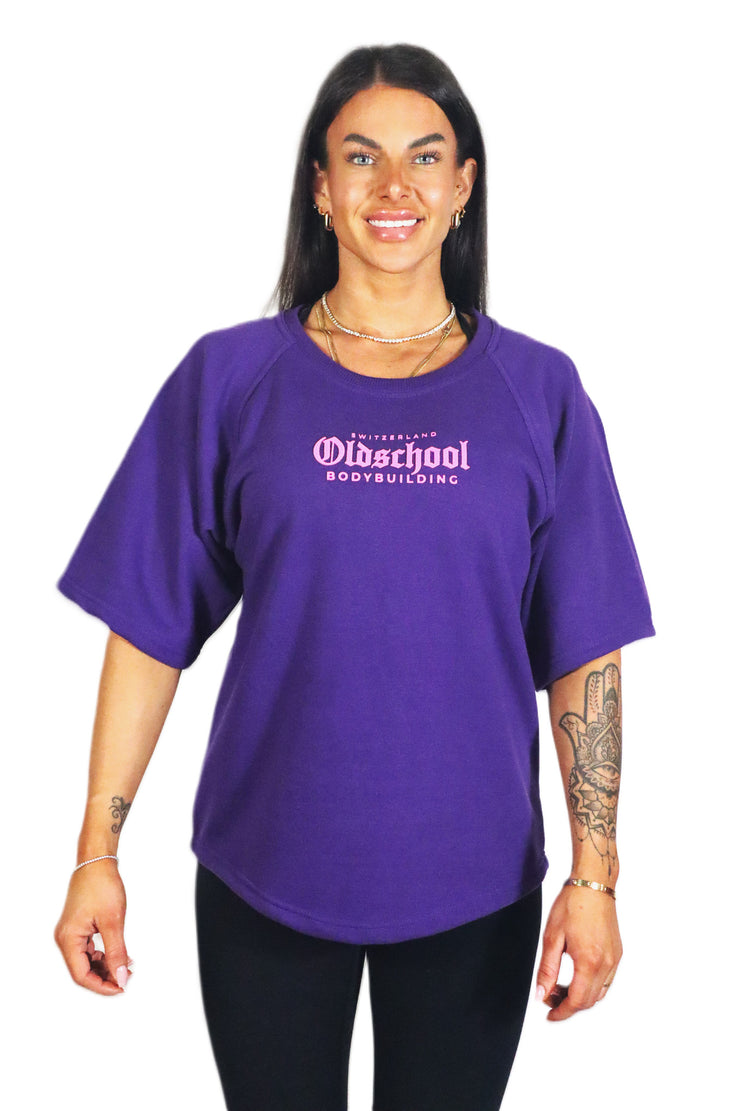 Oldschool Bodybuilding Switzerland Classic Oversized Shirt - Violett/Pink