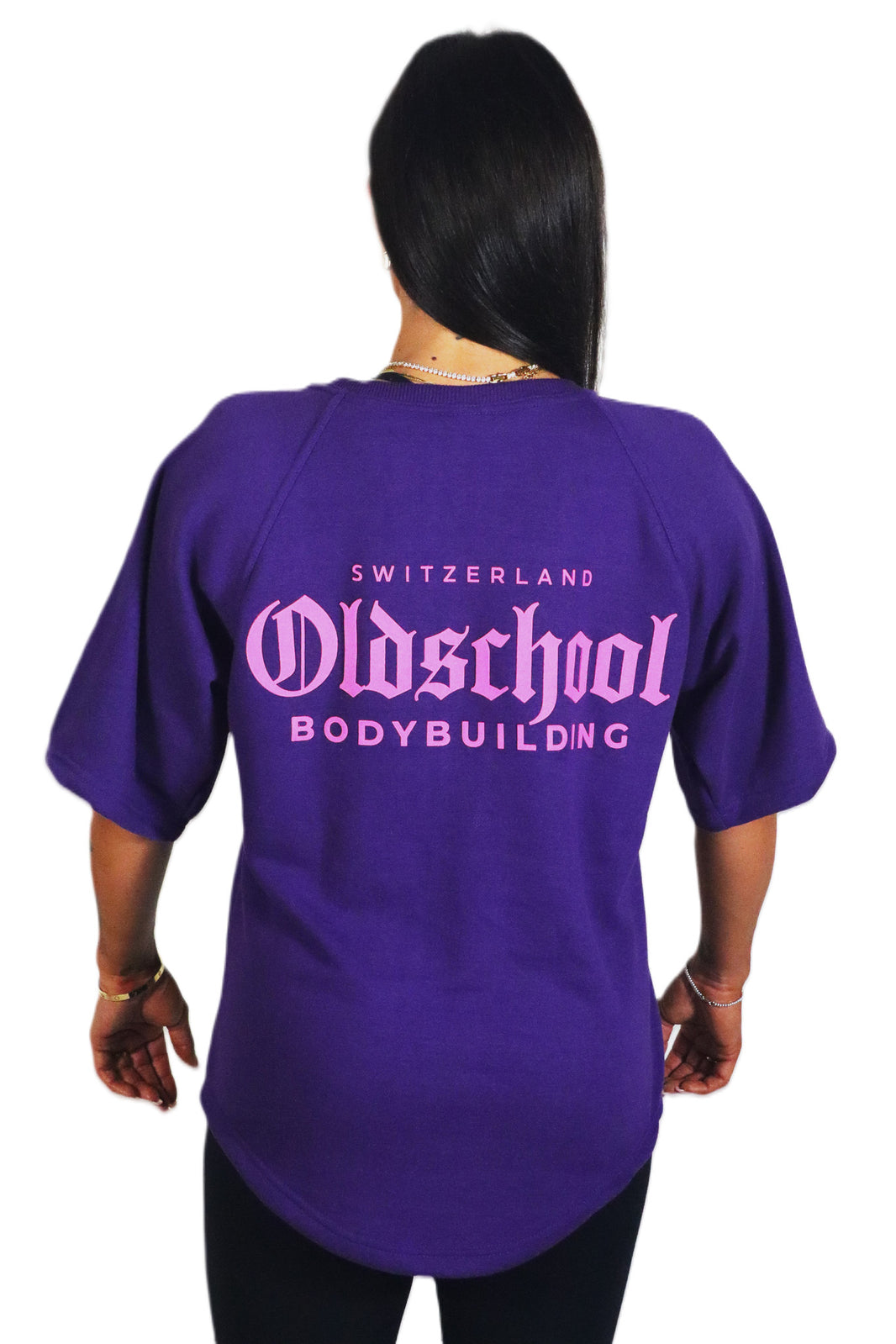 Oldschool Bodybuilding Switzerland Classic Oversized Shirt - Violett/Pink