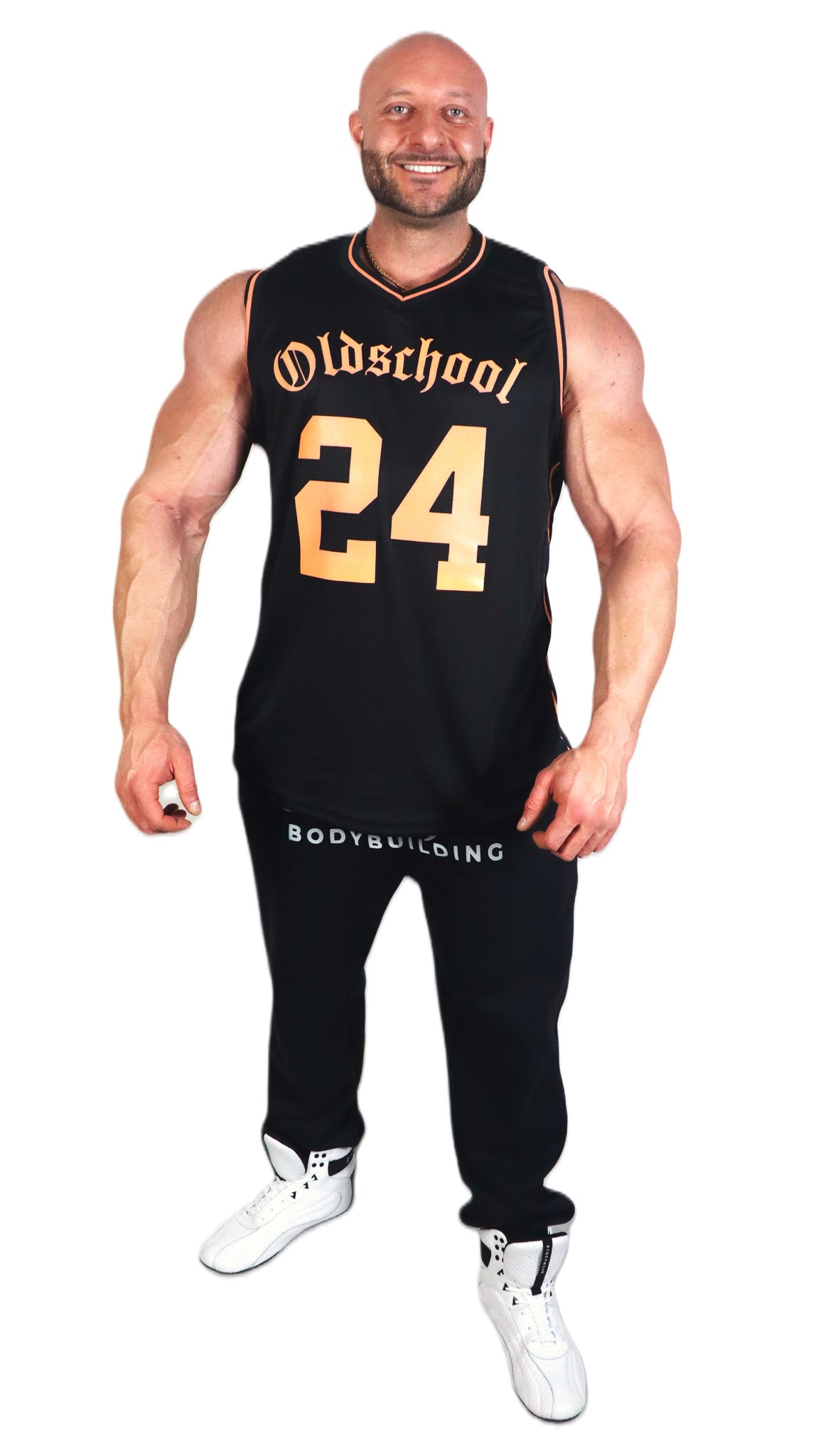Oldschool Bodybuilding Switzerland Oldschool 24 Tank Top - Schwarz/Orange