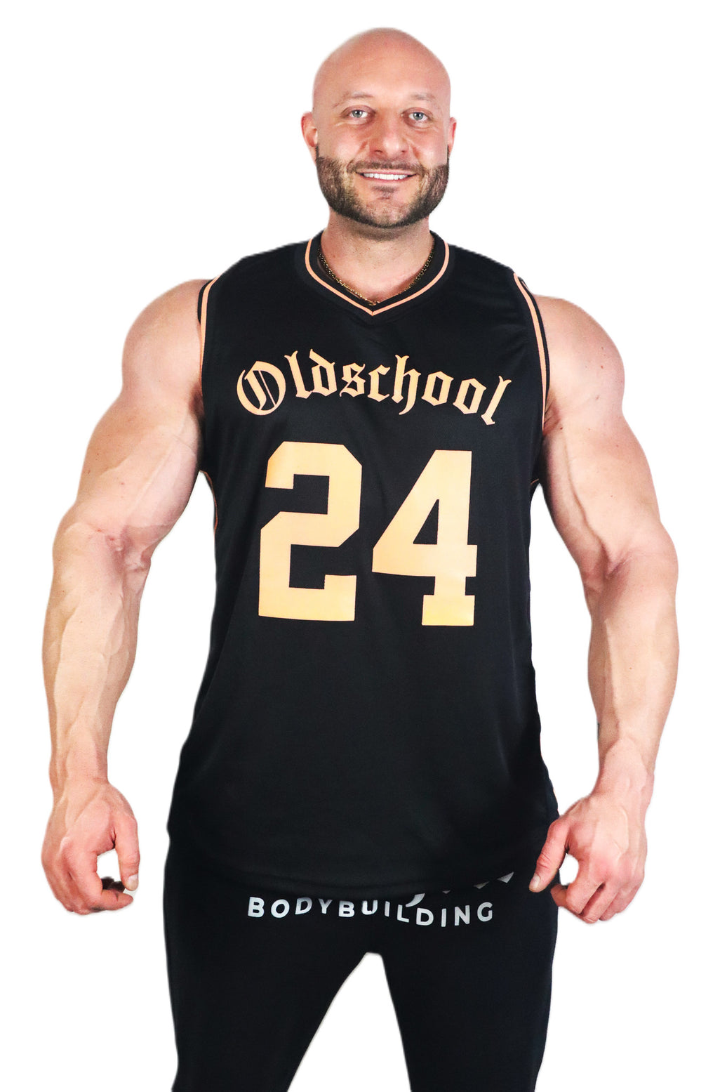 Oldschool Bodybuilding Switzerland Oldschool 24 Tank Top - Schwarz/Orange