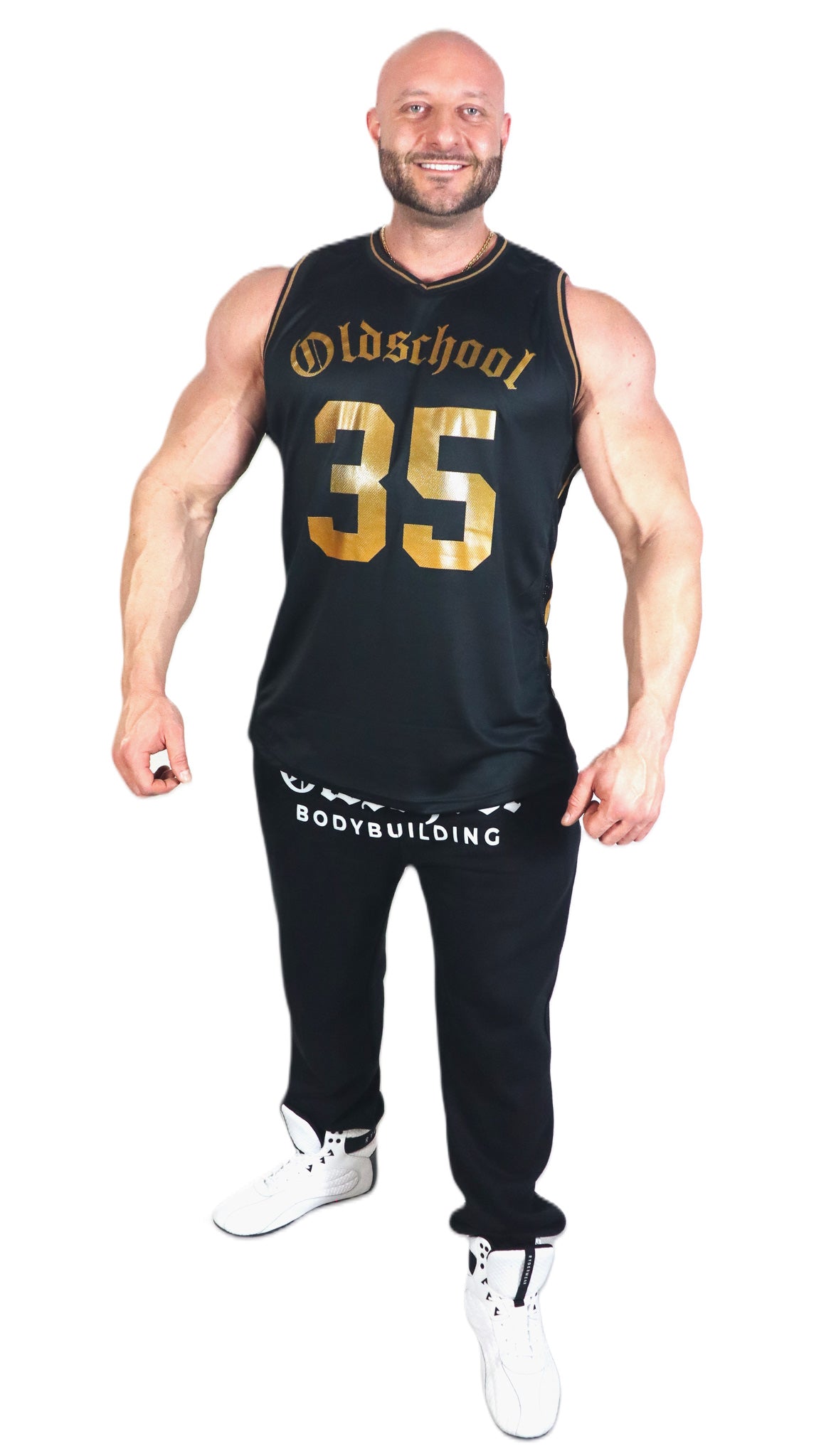 Oldschool Bodybuilding Switzerland Stefano 35 Tank Top - Schwarz/Gold