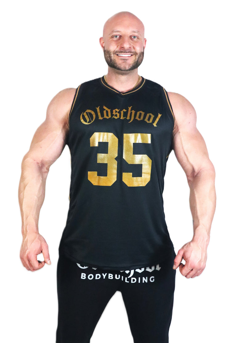 Oldschool Bodybuilding Switzerland Stefano 35 Tank Top - Schwarz/Gold