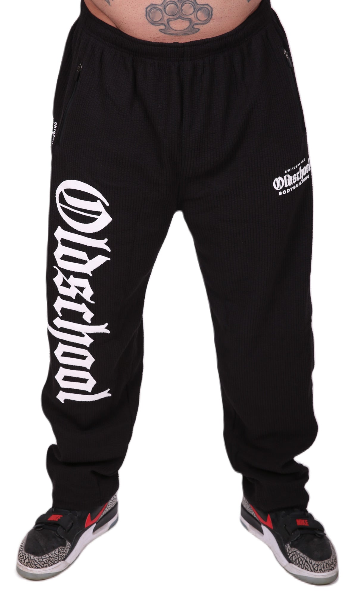 Oldschool Bodybuilding Switzerland Hardcore Pants - Schwarz/Weiss