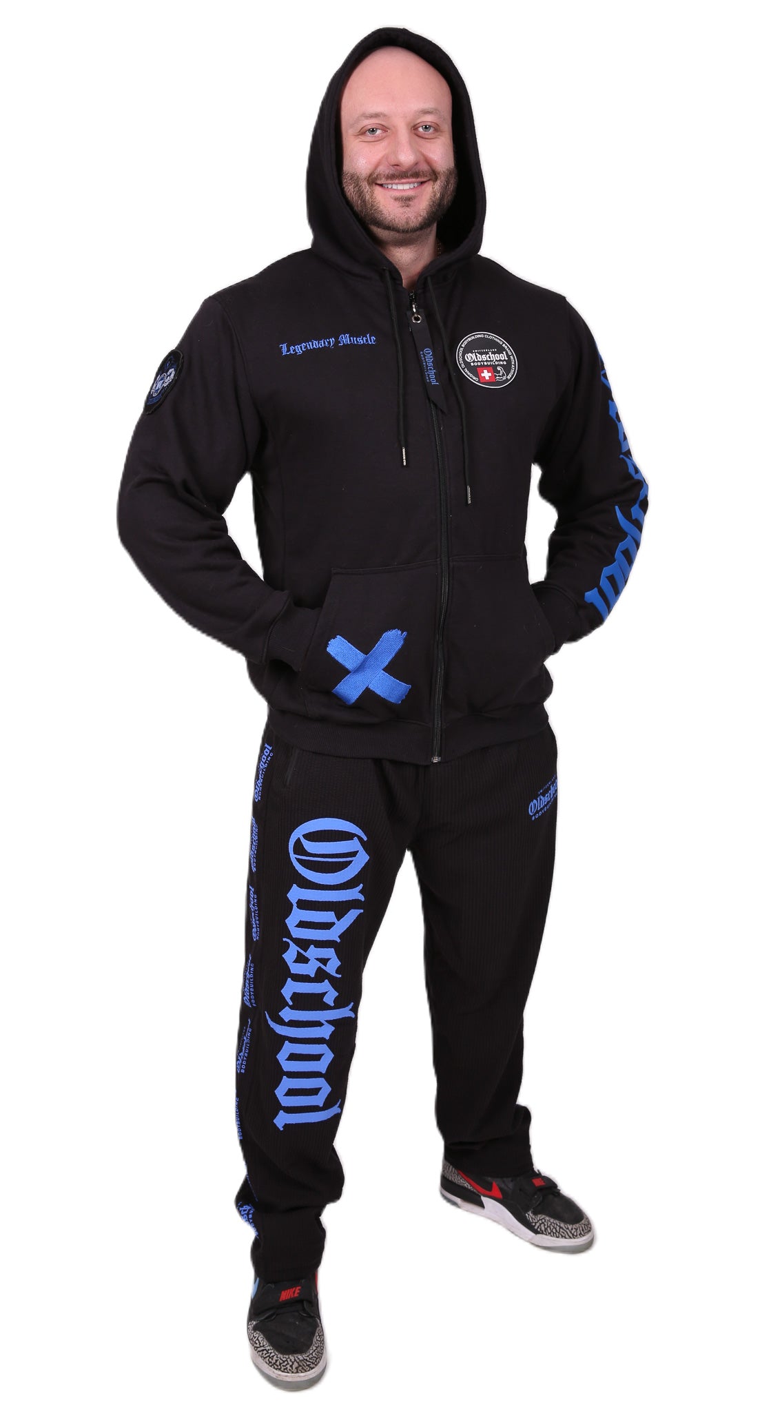 Oldschool Bodybuilding Switzerland Hardcore Pants - Schwarz/Blau