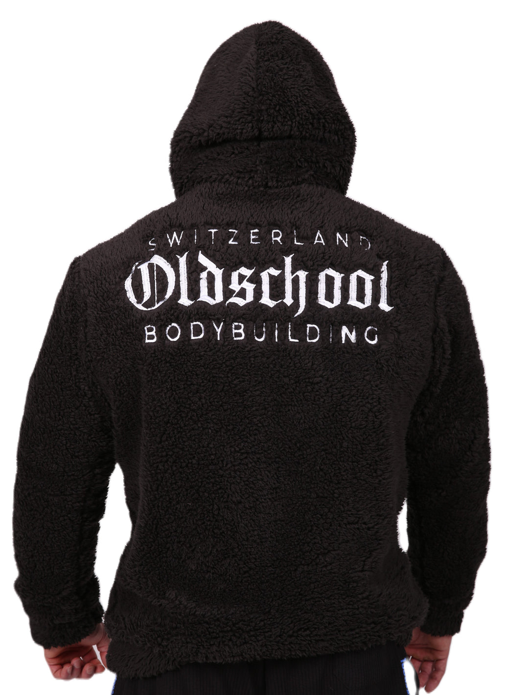 Oldschool Bodybuilding Switzerland Teddy Zipped Hoodie - Schwarz