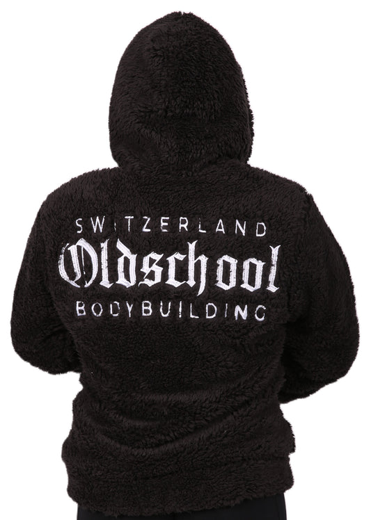 Oldschool Bodybuilding Switzerland Teddy Zipped Hoodie - Schwarz