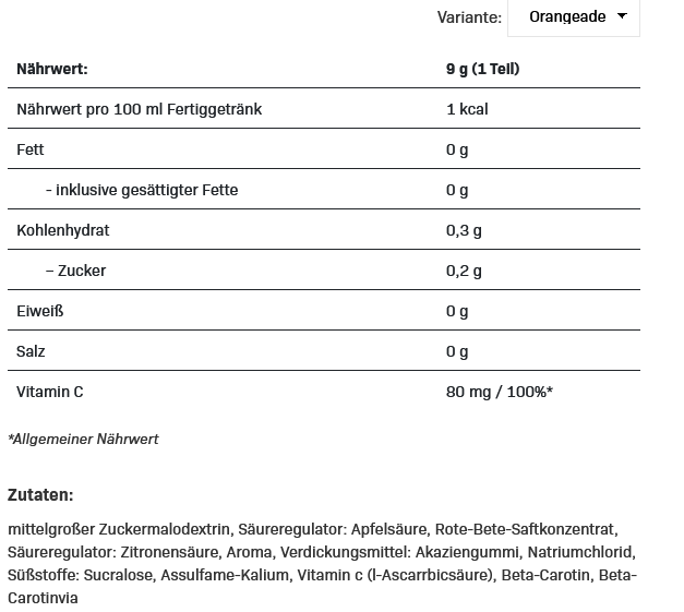 All Nutrition Delicious Drink 9g