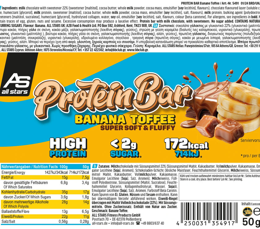 All Stars Protein Bar Soft & Fluffy - Banana Toffee