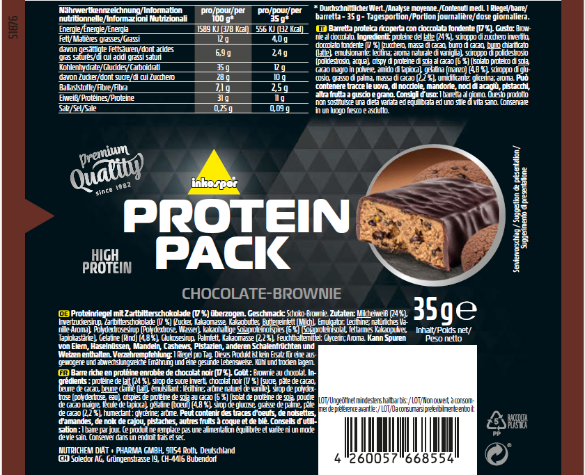 Inkospor Protein Pack Chocolate Brownie