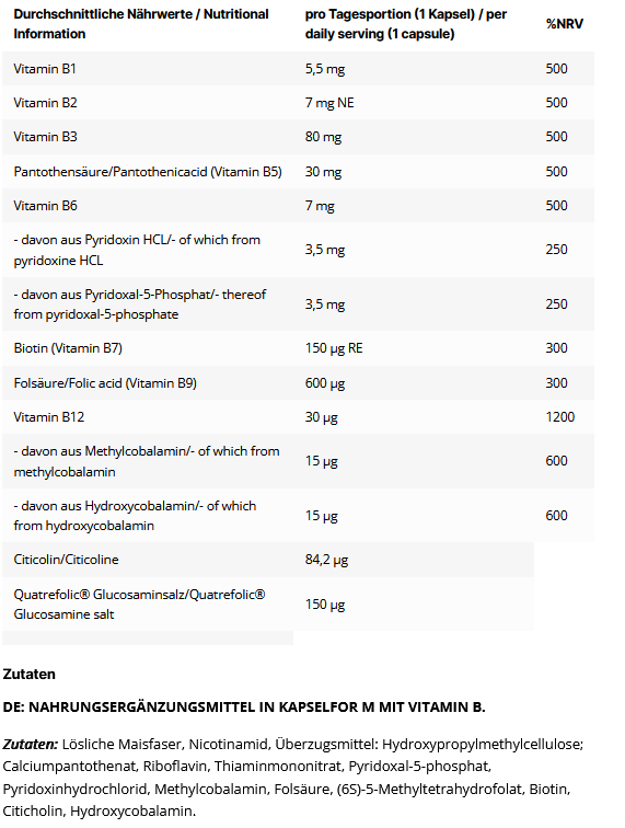 Inlead Vitamin B Complex - 120 Kapseln