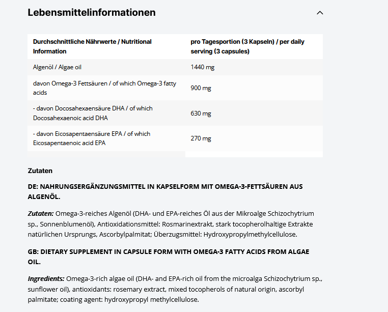 Inlead Vegan Omega 3 - 90 Kapseln