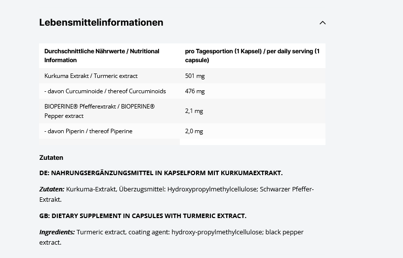 Inlead Curcuma Extrakt - 120 Kapseln