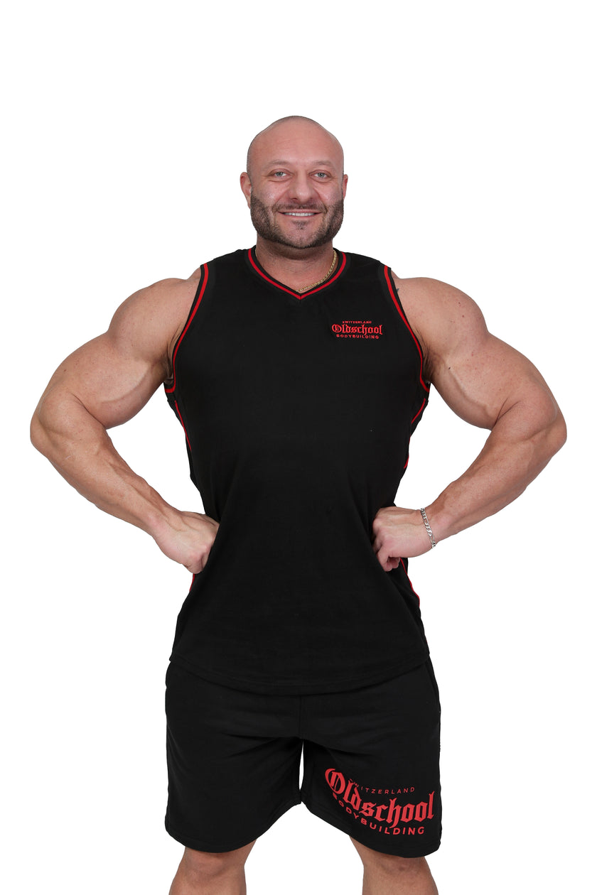 Alicante BIGSHOULDERS Tank Schwarz/Weiss/Rot